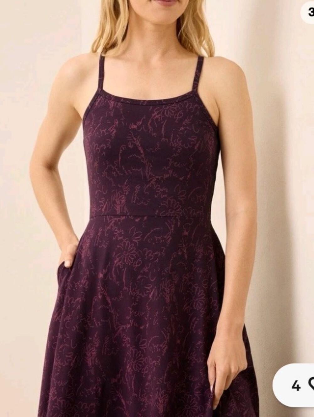 Pact Plum Organic Cotton Fit And Flare Open Back Maxi Dress Size XXXL